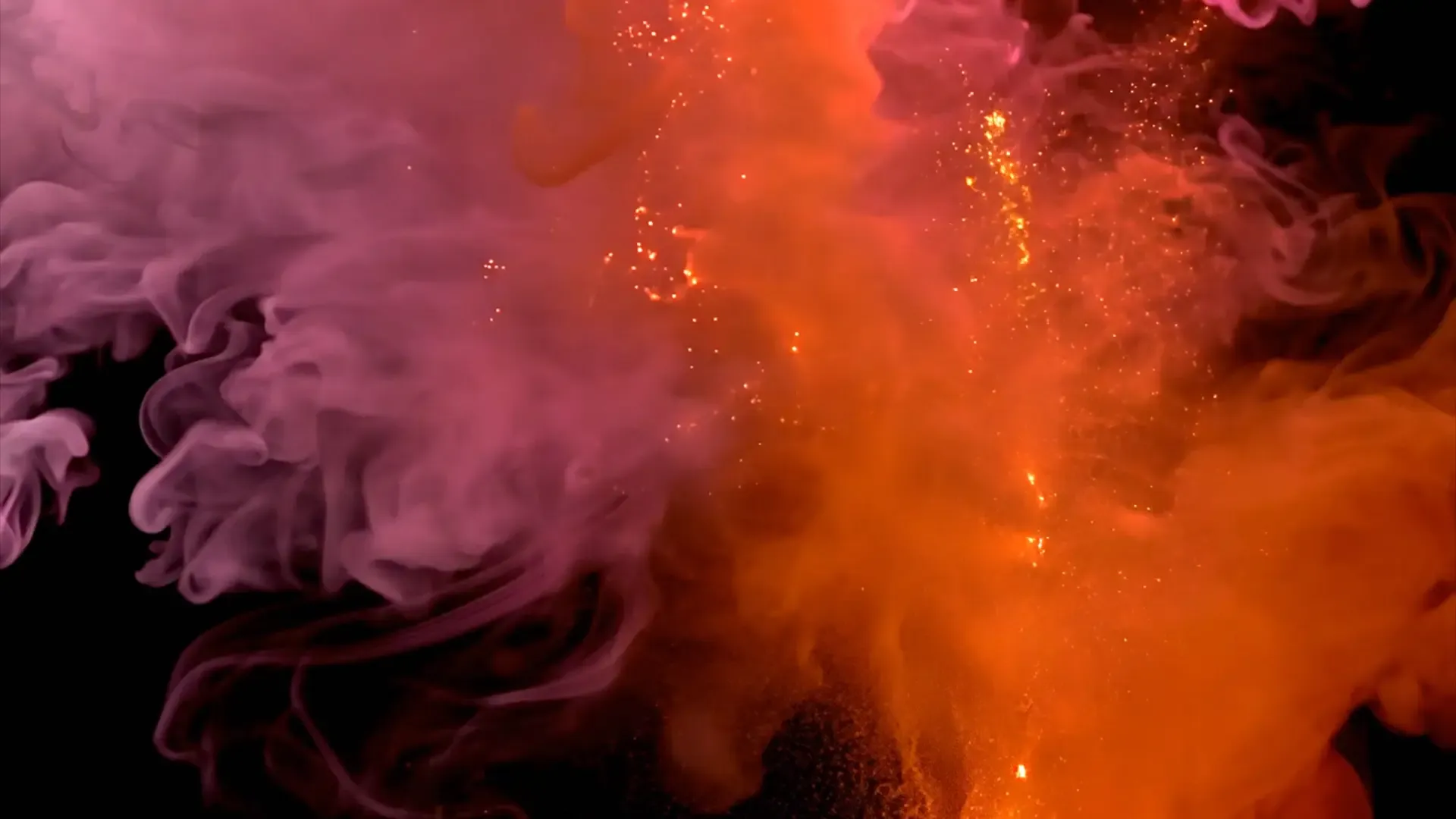 Dynamic Orange and Pink Smoke Burst Overlay for Creative Event Videos